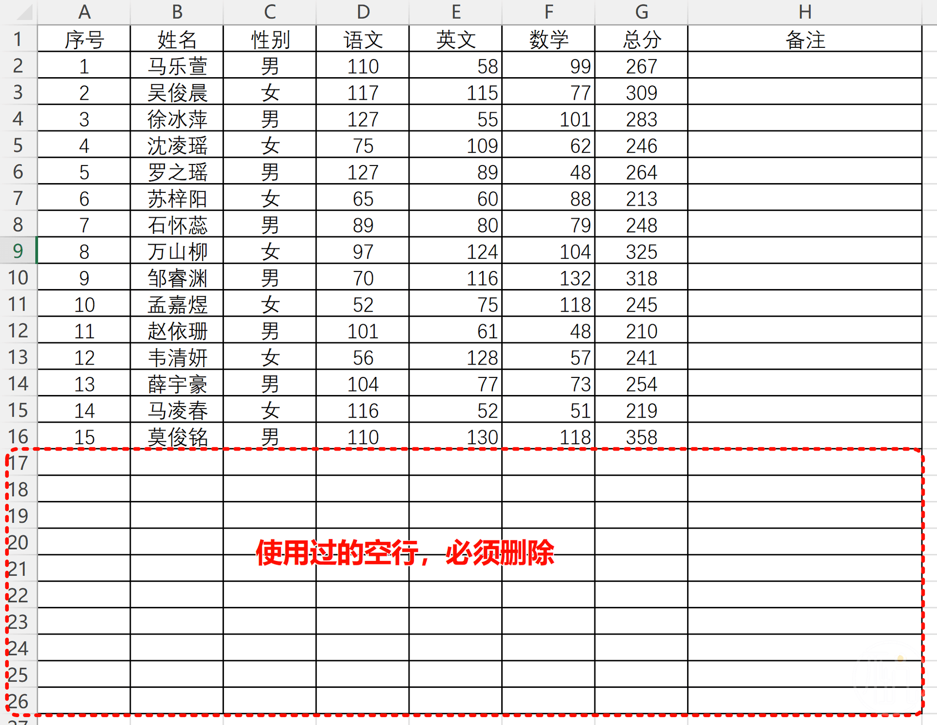 一键分班的数据准备